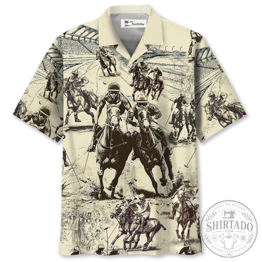 Vintage Horse Polo Sport Unisex Hawaiian Shirt For Men and Women