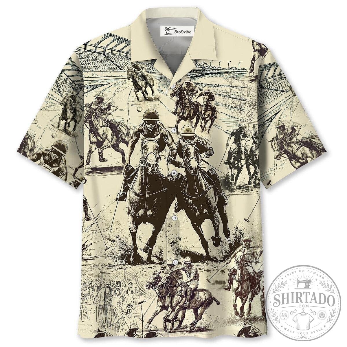 Vintage Horse Polo Sport Unisex Hawaiian Shirt For Men and Women
