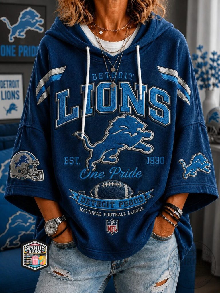 Detroit Lions National Football League One Pride Blue Hoodie