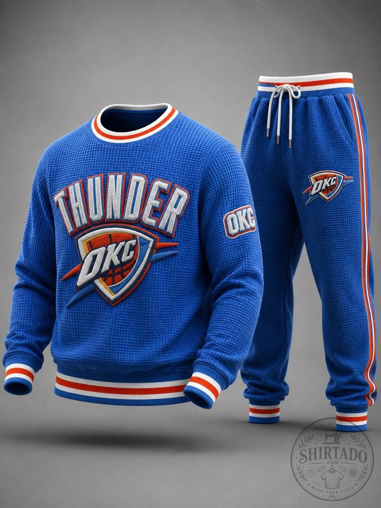 Oklahoma City Thunder Basketball Team Blue Sweatshirt and Jogger Pants Set 15 Oklahoma City Thunder Basketball Team Blue Sweatshirt and Jogger Pants Set