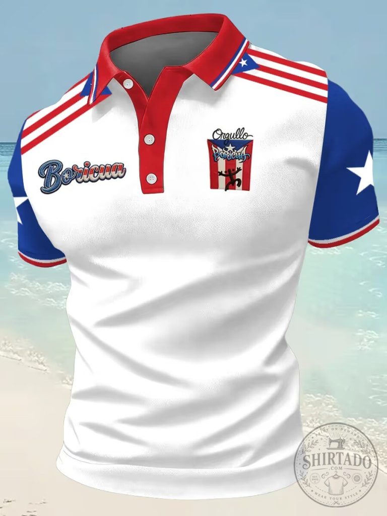 Brazil National Football Team 2026 World Cup Yellow Soccer Jersey 1 Puerto Rico Flag Boricua Coqui Frog Pride Men's Polo Shirt