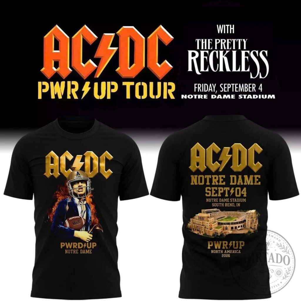 AC/DC Power Up Tour Notre Dame Stadium Concert T-Shirt 9 AC/DC Power Up Tour Notre Dame Stadium Concert T-Shirt