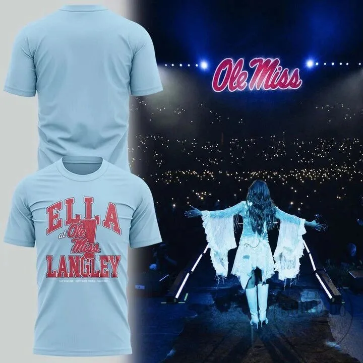 Ella Langley at Ole Miss Rebels Concert Light Blue T-Shirt