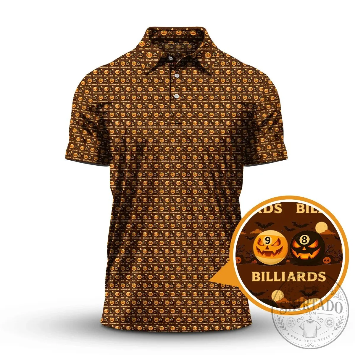 Funny Halloween Shirt Billiards Pool Player Pumpkin Eight Ball Polo Shirt 13 Funny Halloween Shirt Billiards Pool Player Pumpkin Eight Ball Polo Shirt