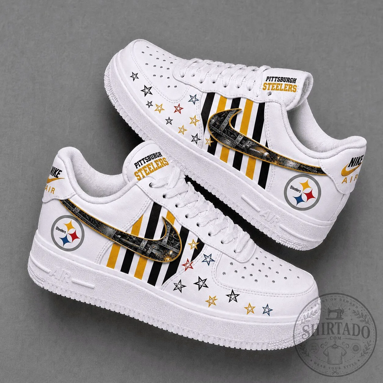 Pittsburgh Steelers Nike Air Force One Low Custom Design Shoes