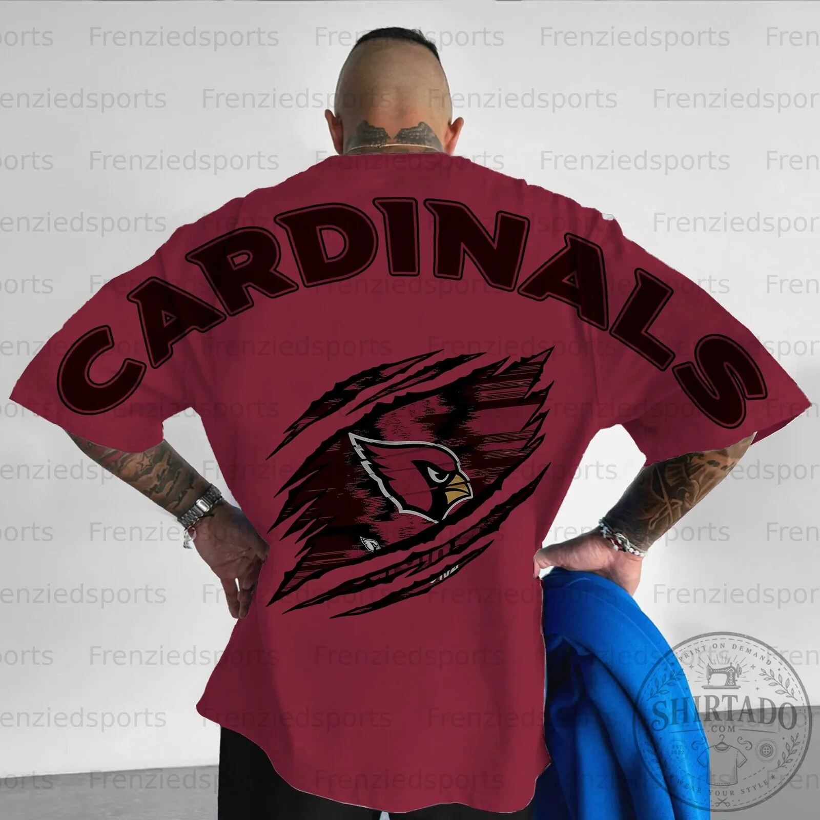 Arizona Cardinals Football Team Logo Distressed Style T-Shirt