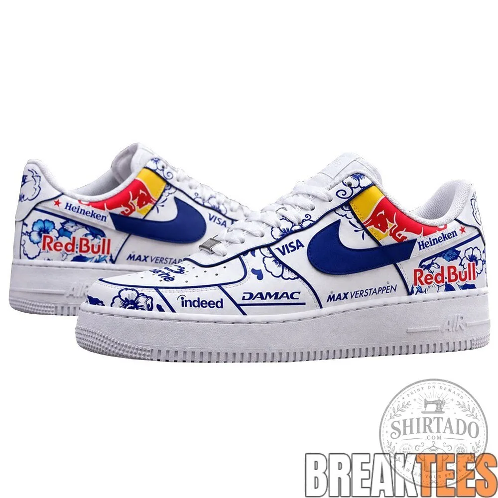 Max Verstappen Red Bull Racing Formula 1 Delft Blue Custom Sneakers