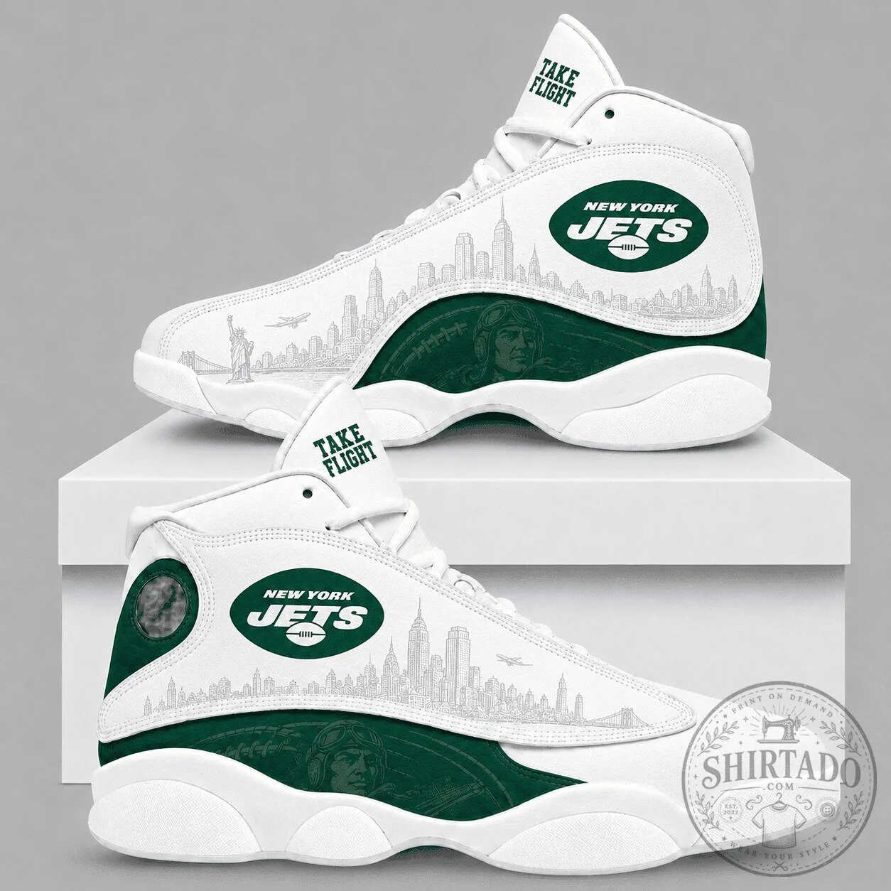 New York Jets Take Flight High Top Sneakers for Men and Women