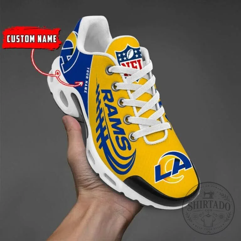 Los Angeles Rams Custom Name Yellow Fan Running Shoes