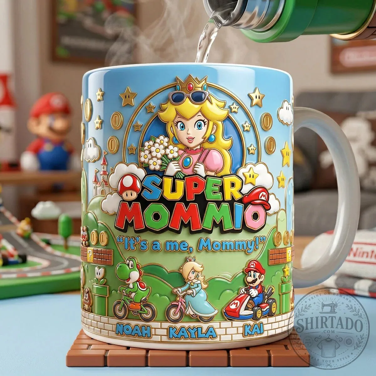Super Mommio Princess Peach Mario Brothers Coffee Mug
