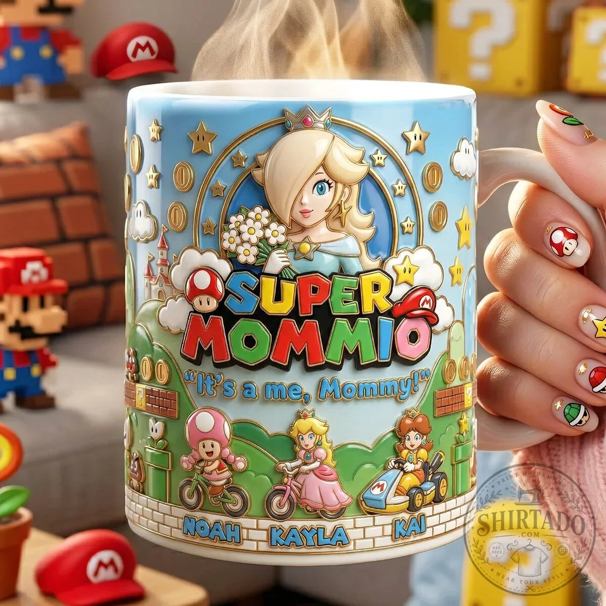Super Mommio Princess Peach Mario Brothers Coffee Mug 8 Super Mommio Princess Peach Mario Brothers Coffee Mug