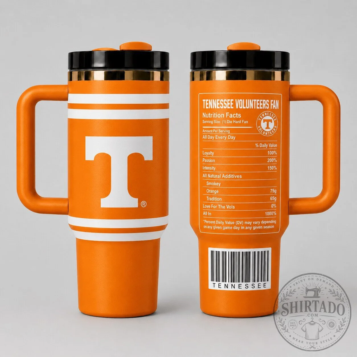 Tennessee Volunteers Football Team Nutrition Facts Insulated Tumbler