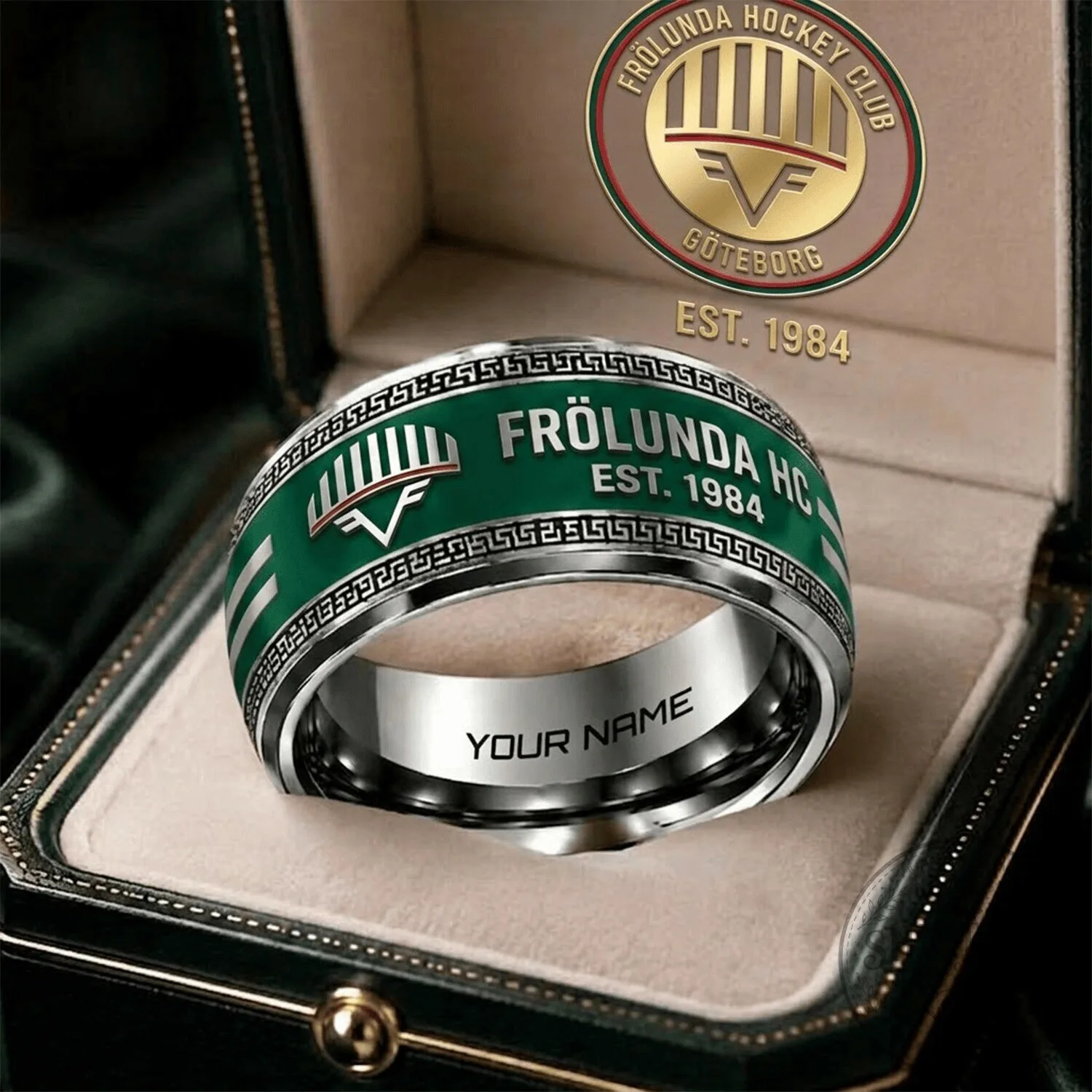 Frölunda Hockey Club Göteborg Personalized Ring for Ice Hockey Fans