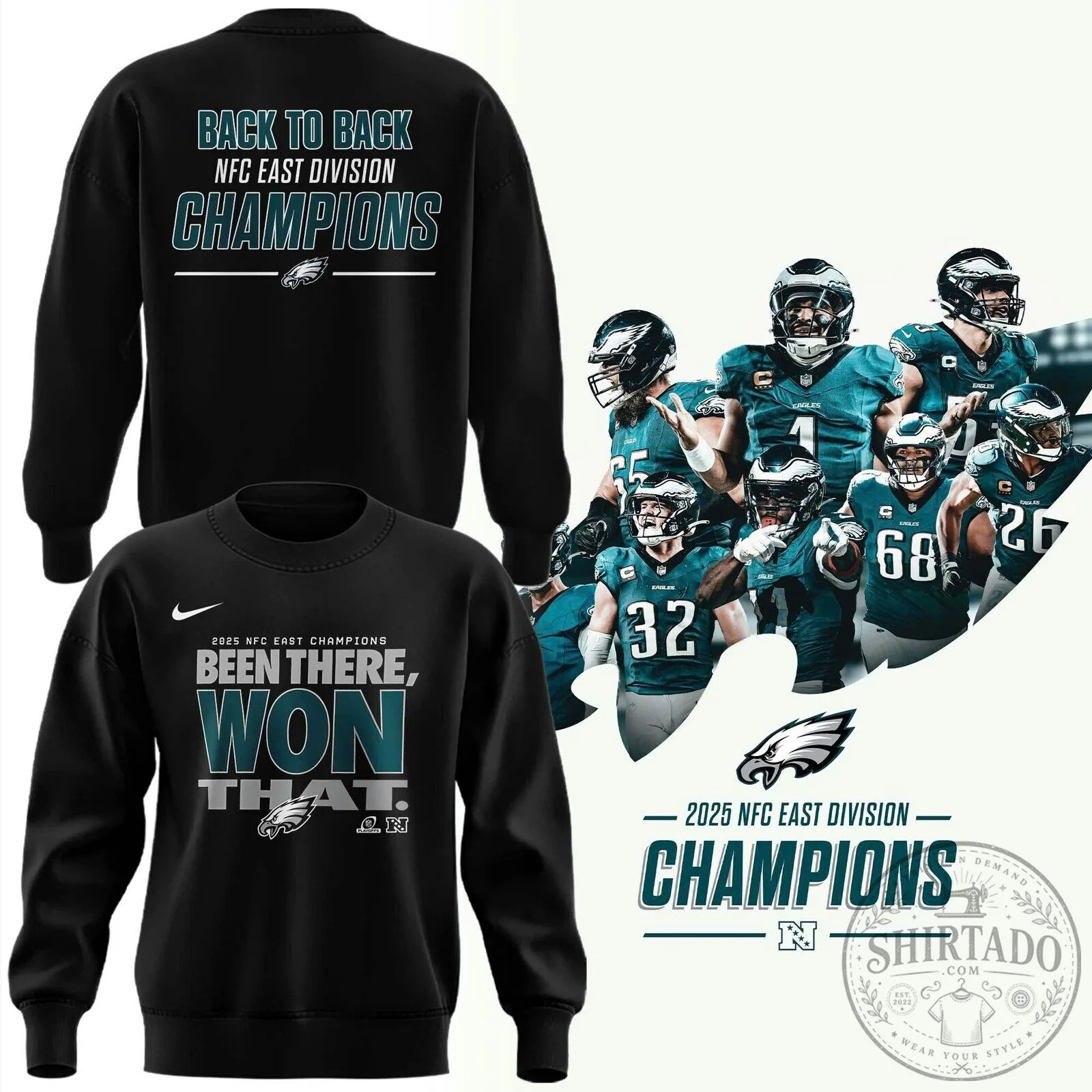 Philadelphia Eagles NFC East Division Champions Back To Back Sweatshirt