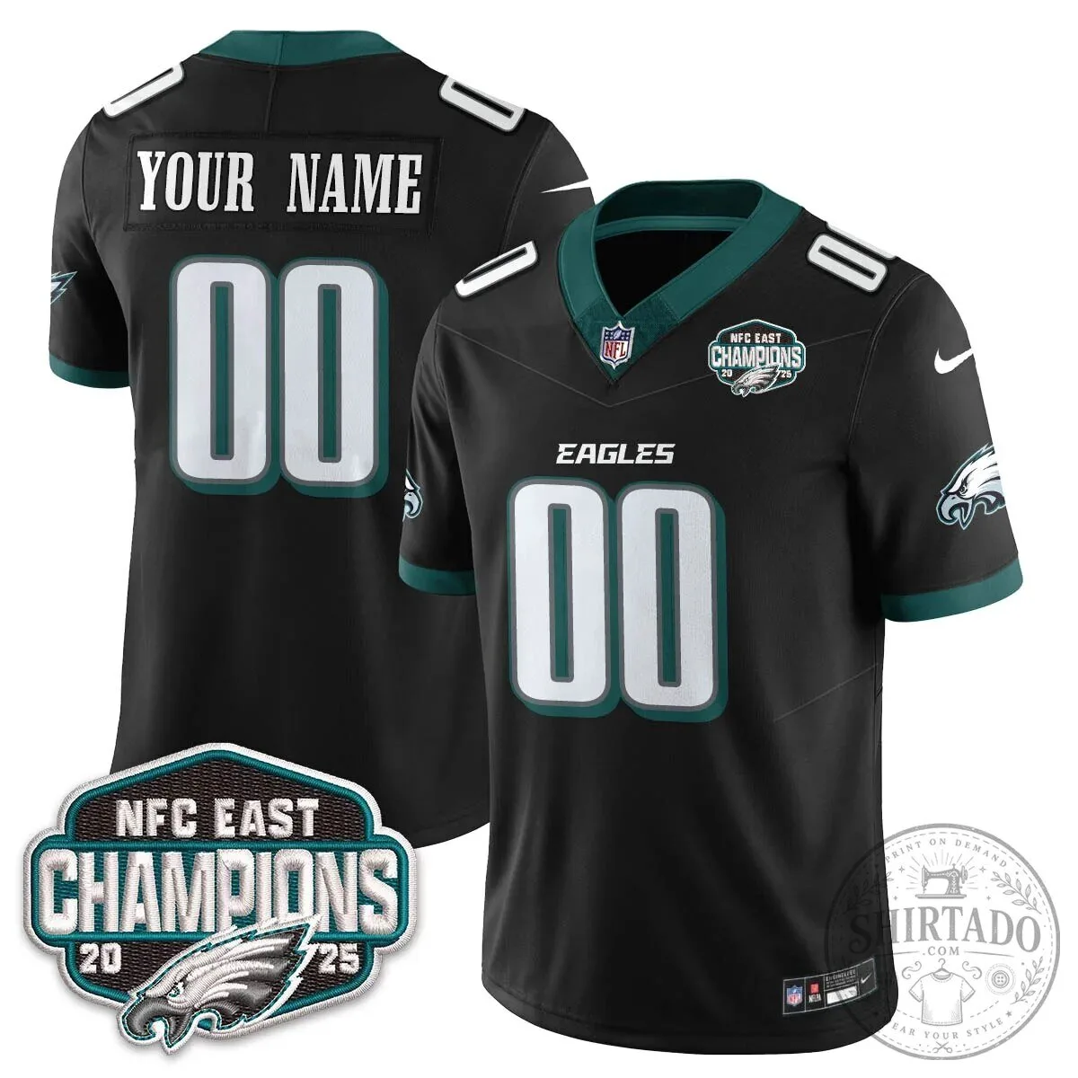 NFC East Champions Philadelphia Eagles Football Jersey 12 NFC East Champions Philadelphia Eagles Football Jersey