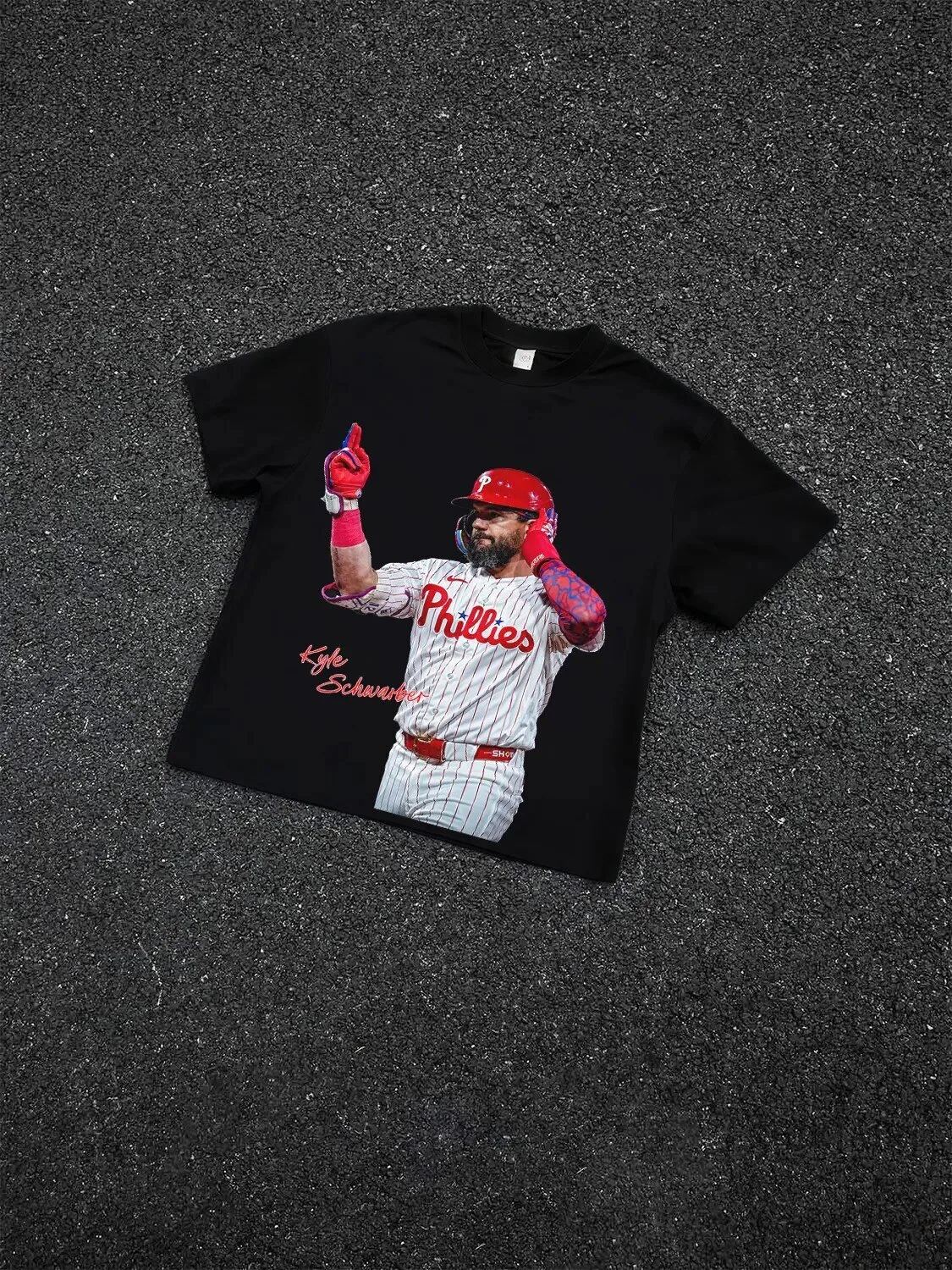 Kyle Schwarber Philadelphia Phillies Baseball Player Black T-Shirt