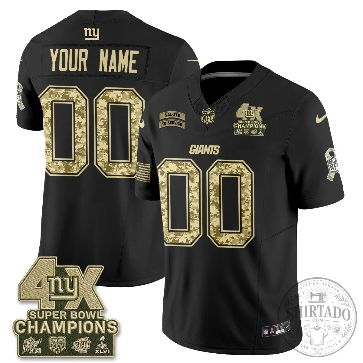New York Giants Super Bowl Champions Salute To Service Custom Football Jersey 9 New York Giants Super Bowl Champions Salute To Service Custom Football Jersey