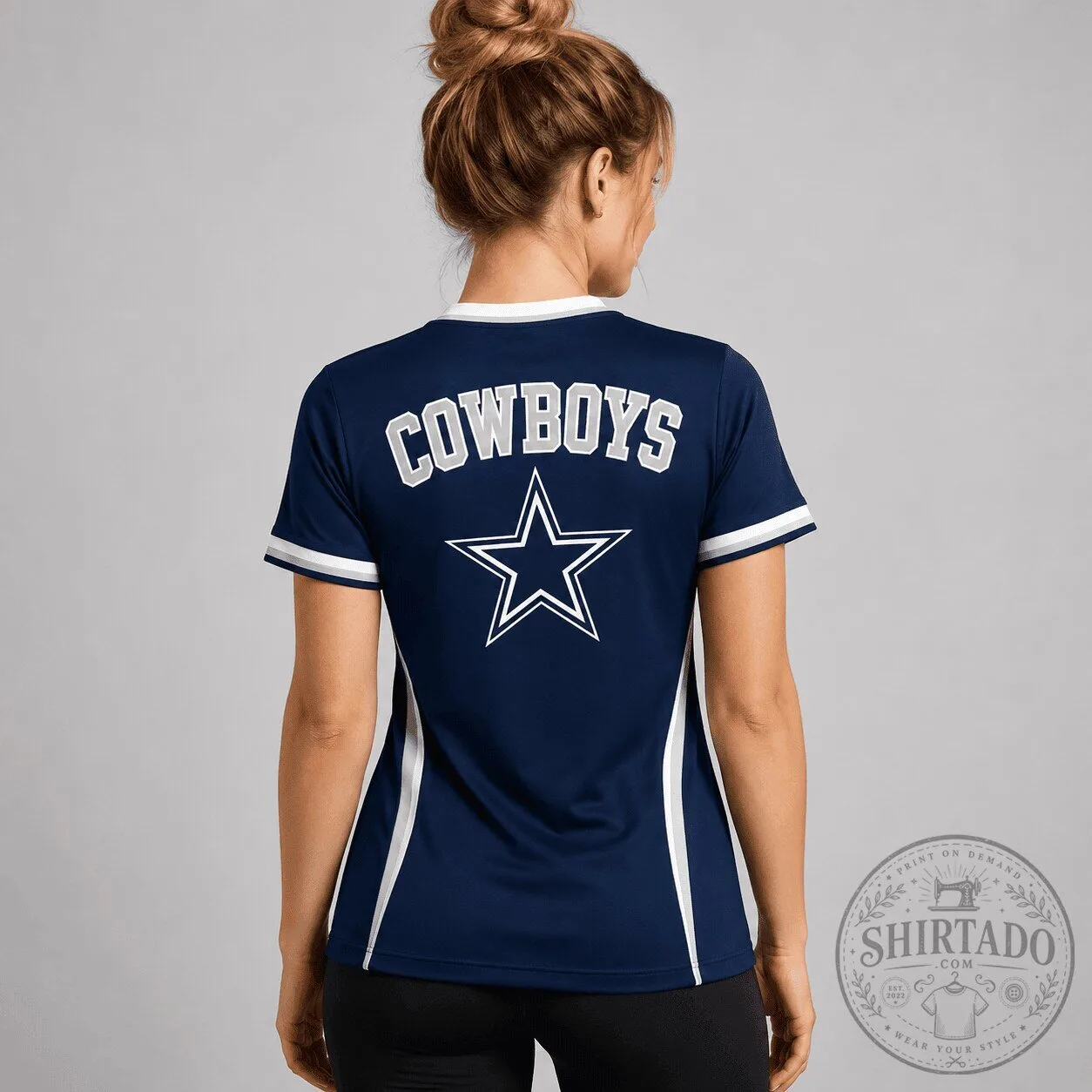 Dallas Cowboys Shirt Women's V-Neck Performance T-Shirt Football Fan Apparel 2 Dallas Cowboys Shirt Women's V-Neck Performance T-Shirt Football Fan Apparel