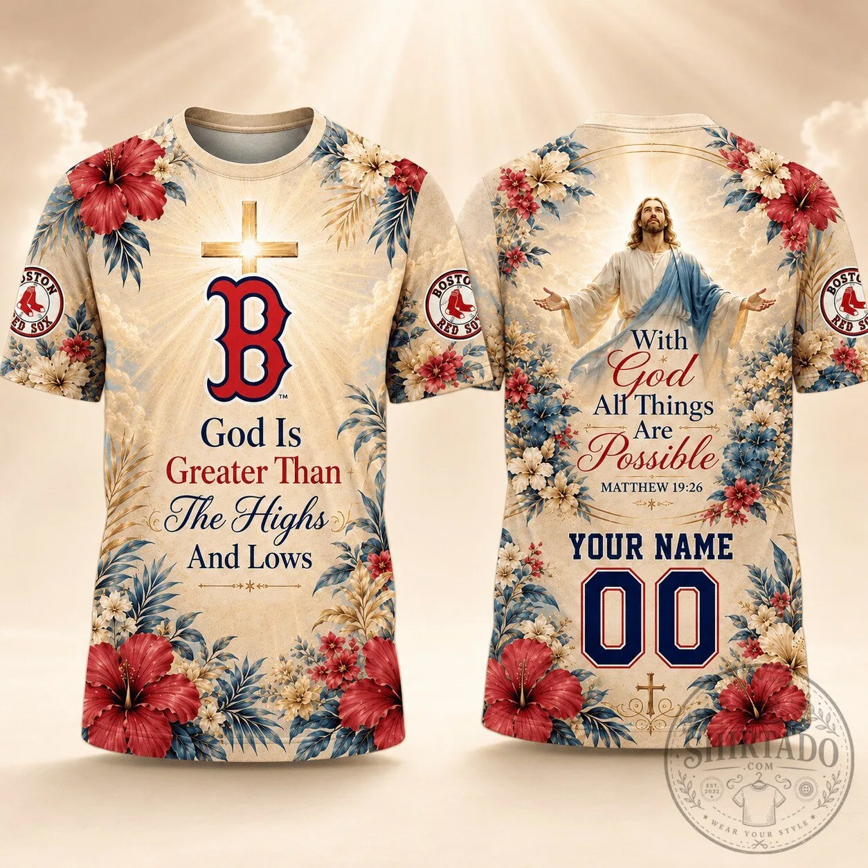 Boston Red Sox Baseball Christian God Is Greater Than The Highs And Lows T-Shirt