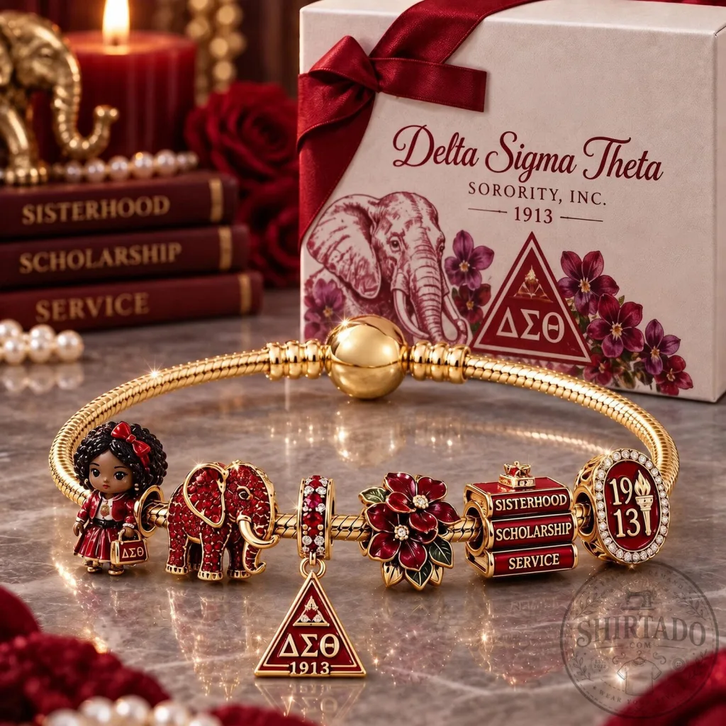 Delta Sigma Theta Sorority Sisterhood Scholarship Service Charm Bracelet Delta Sigma Theta Sorority Sisterhood Scholarship Service Charm Bracelet
