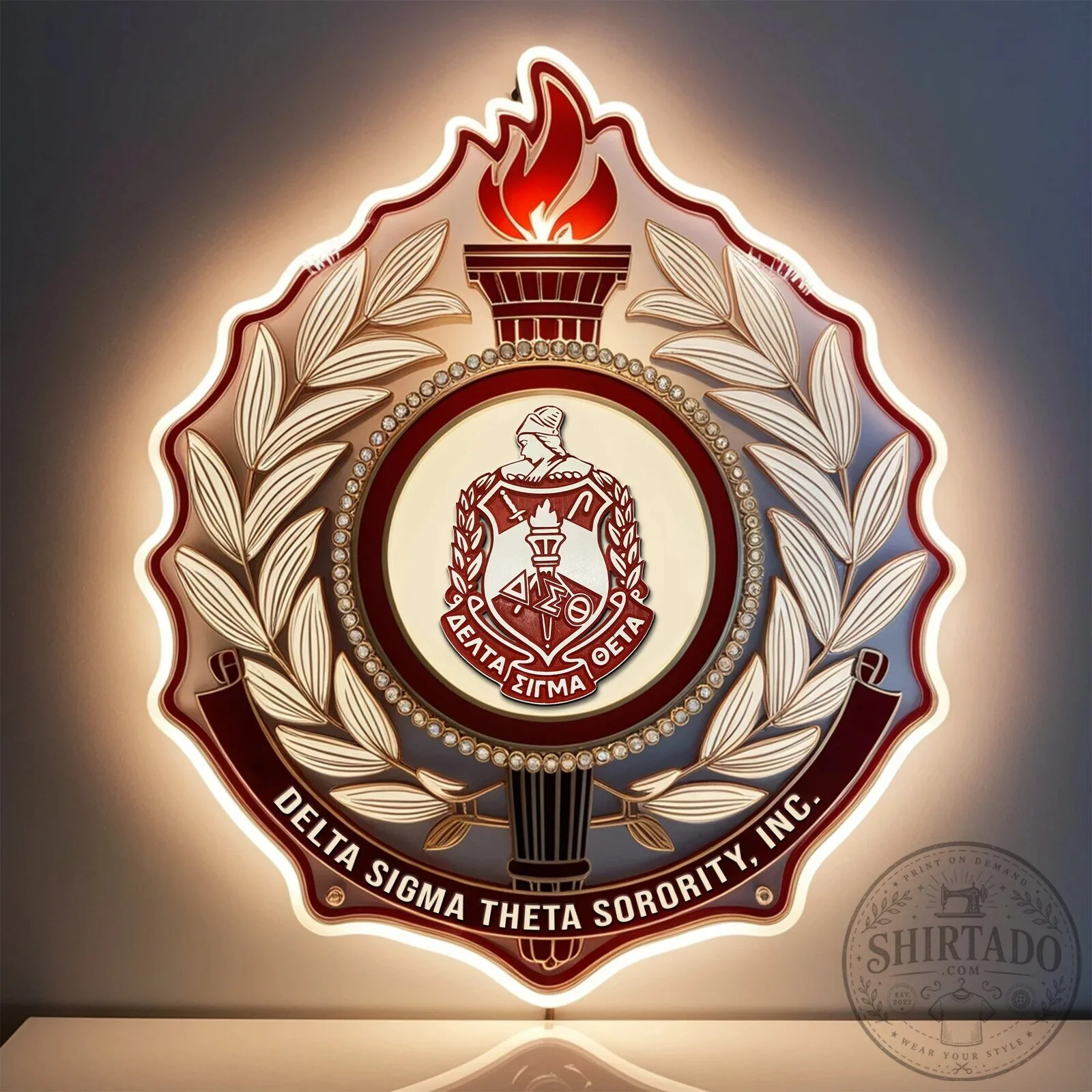 Delta Sigma Theta Sorority LED Light Wall Sign