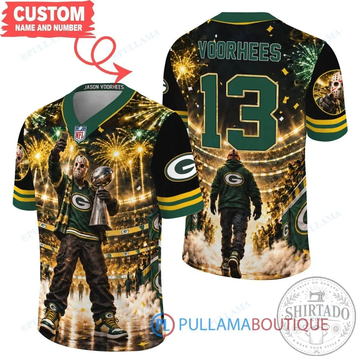 Green Bay Packers Jason Voorhees Friday The 13th Football Jersey