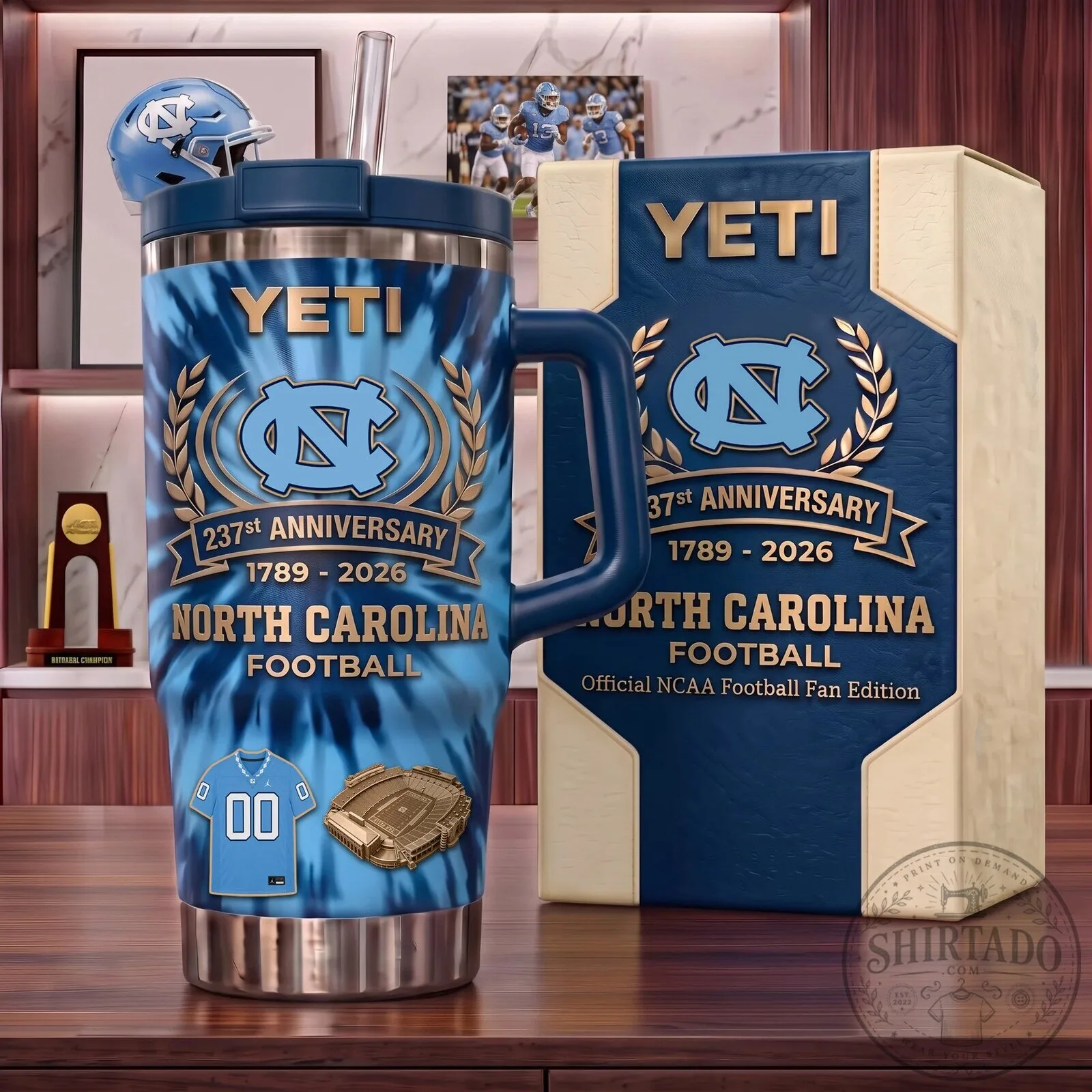 North Carolina Tar Heels Football 237th Anniversary Edition Stainless Steel Tumbler