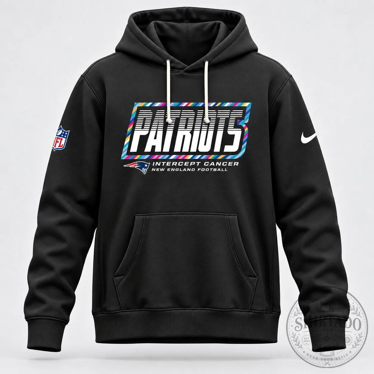 New England Patriots Intercept Cancer Crucial Catch Football Team Hoodie