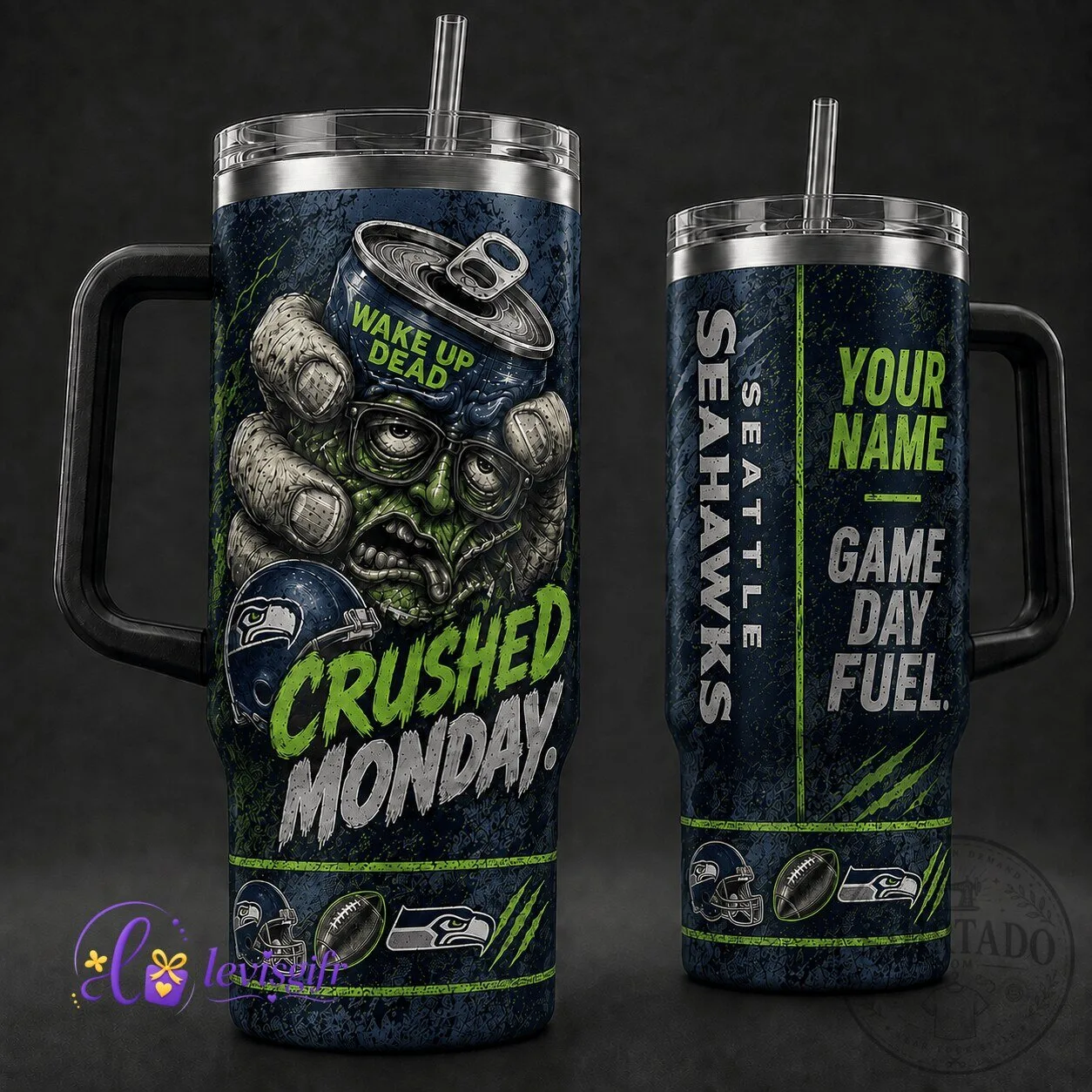 Seattle Seahawks Football Crushed Monday Personalized Insulated Tumbler