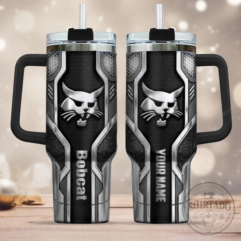 Bobcat Heavy Equipment Logo Insulated Tumbler with Handle