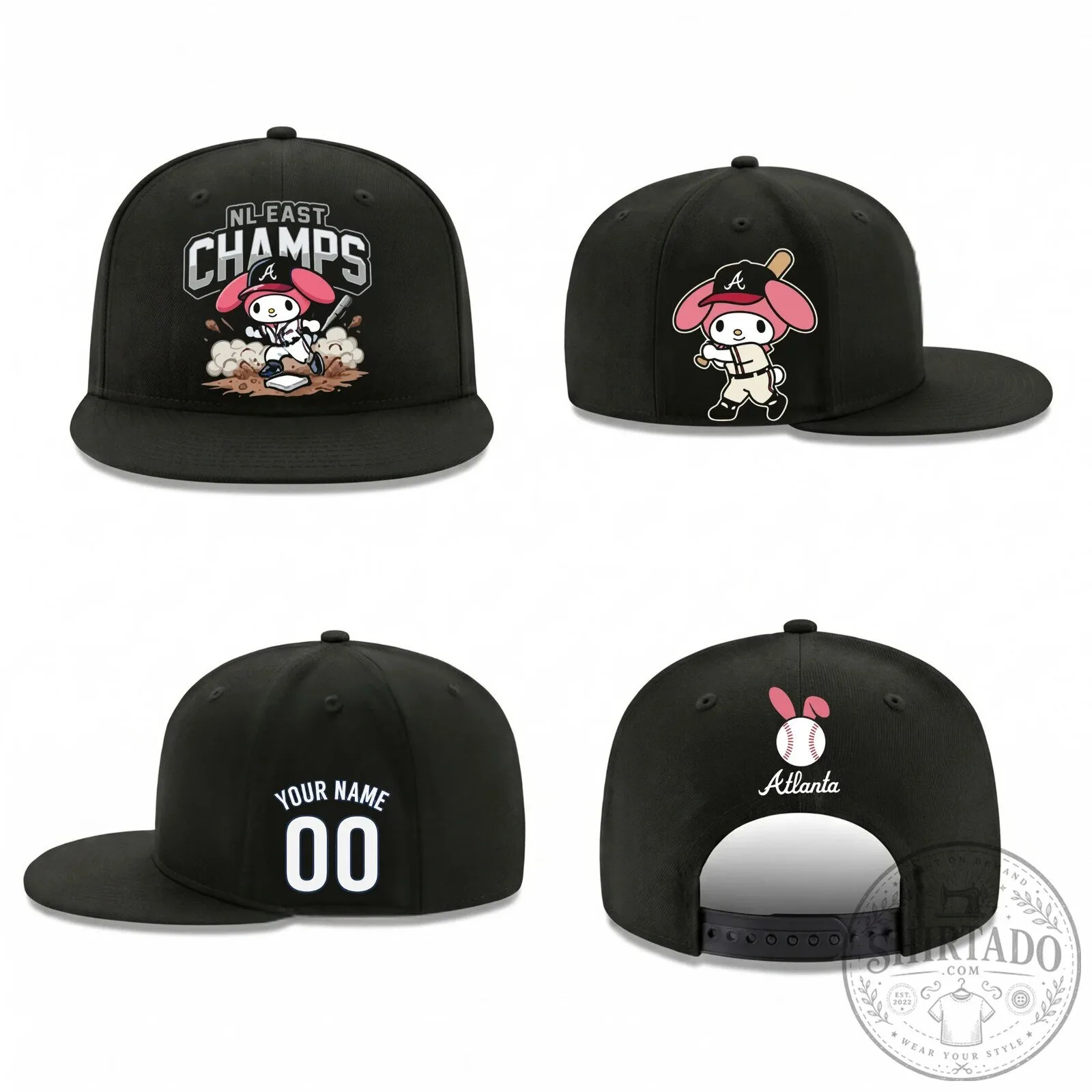 Atlanta Braves National League East Champs My Melody Baseball Cap Hat
