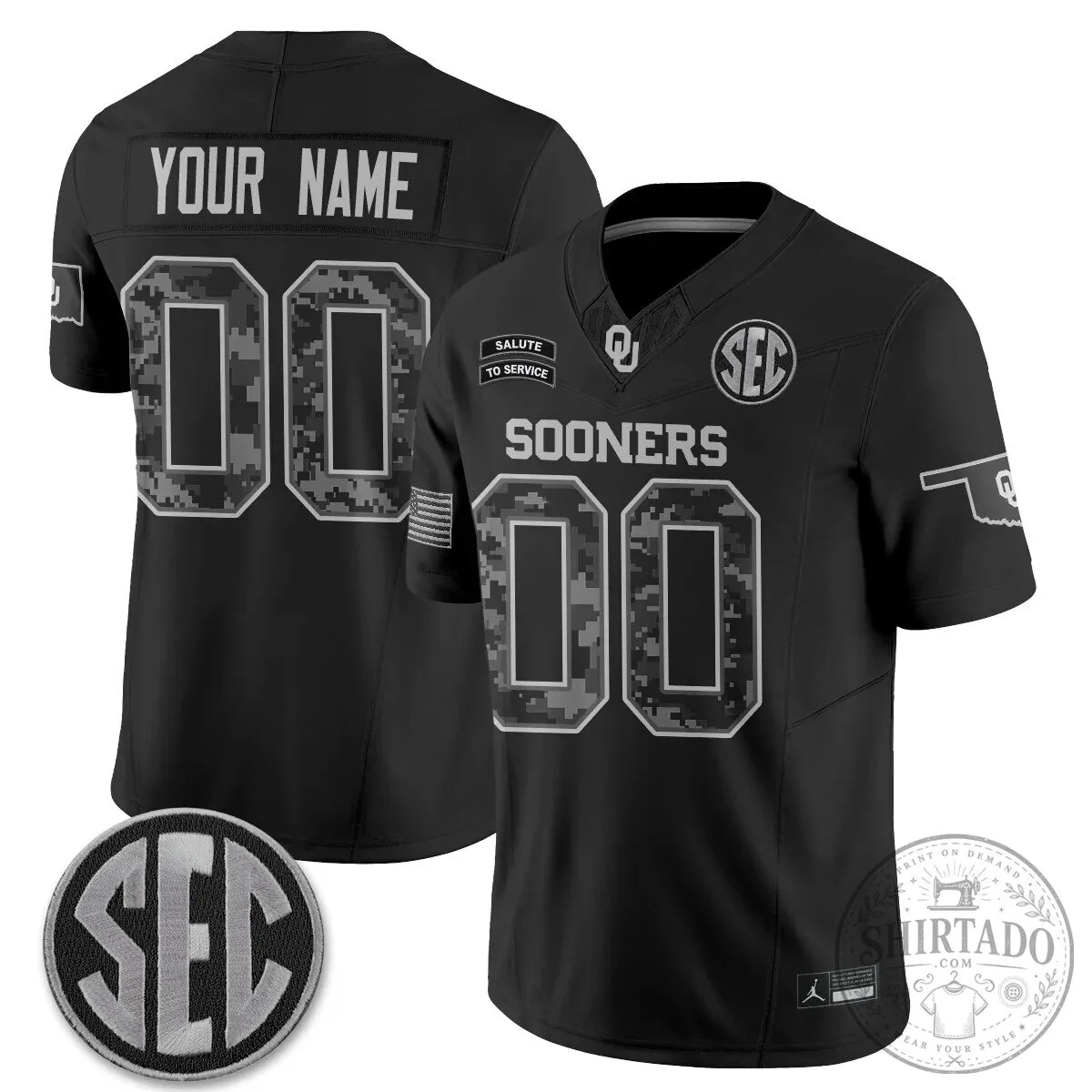 Oklahoma Sooners Salute To Service Custom Football Jersey