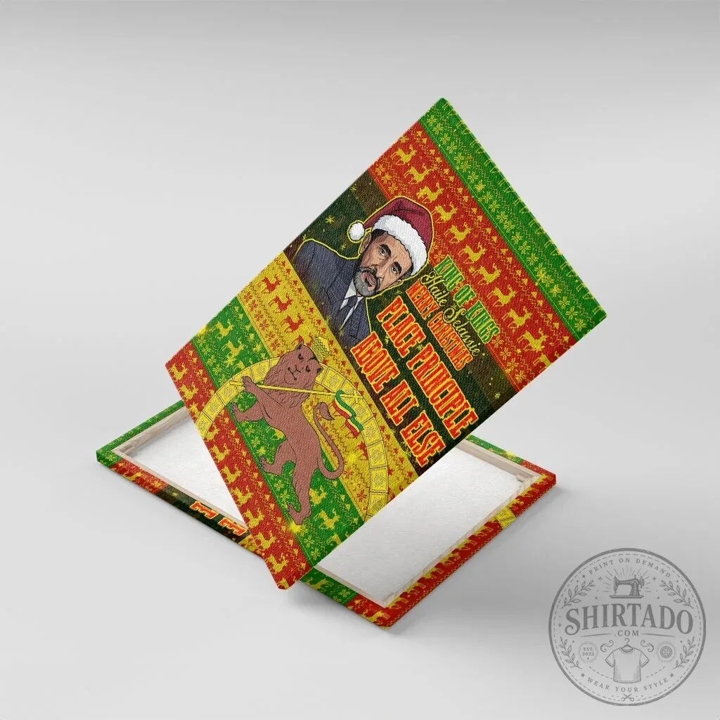 Haile Selassie King of Kings Merry Christmas Ugly Pattern Wall Art Canvas 12 Haile Selassie King of Kings Merry Christmas Ugly Pattern Wall Art Canvas