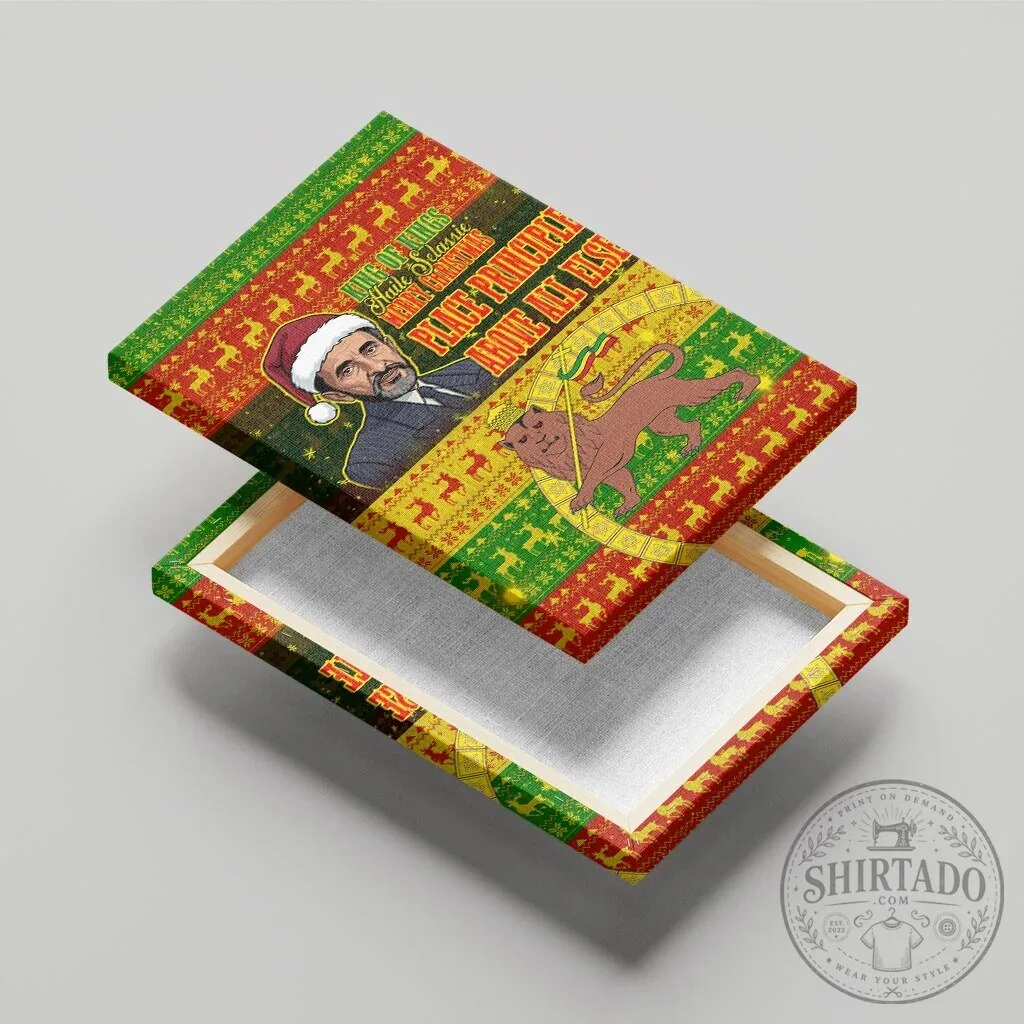 Haile Selassie King of Kings Merry Christmas Ugly Pattern Wall Art Canvas 14 Haile Selassie King of Kings Merry Christmas Ugly Pattern Wall Art Canvas