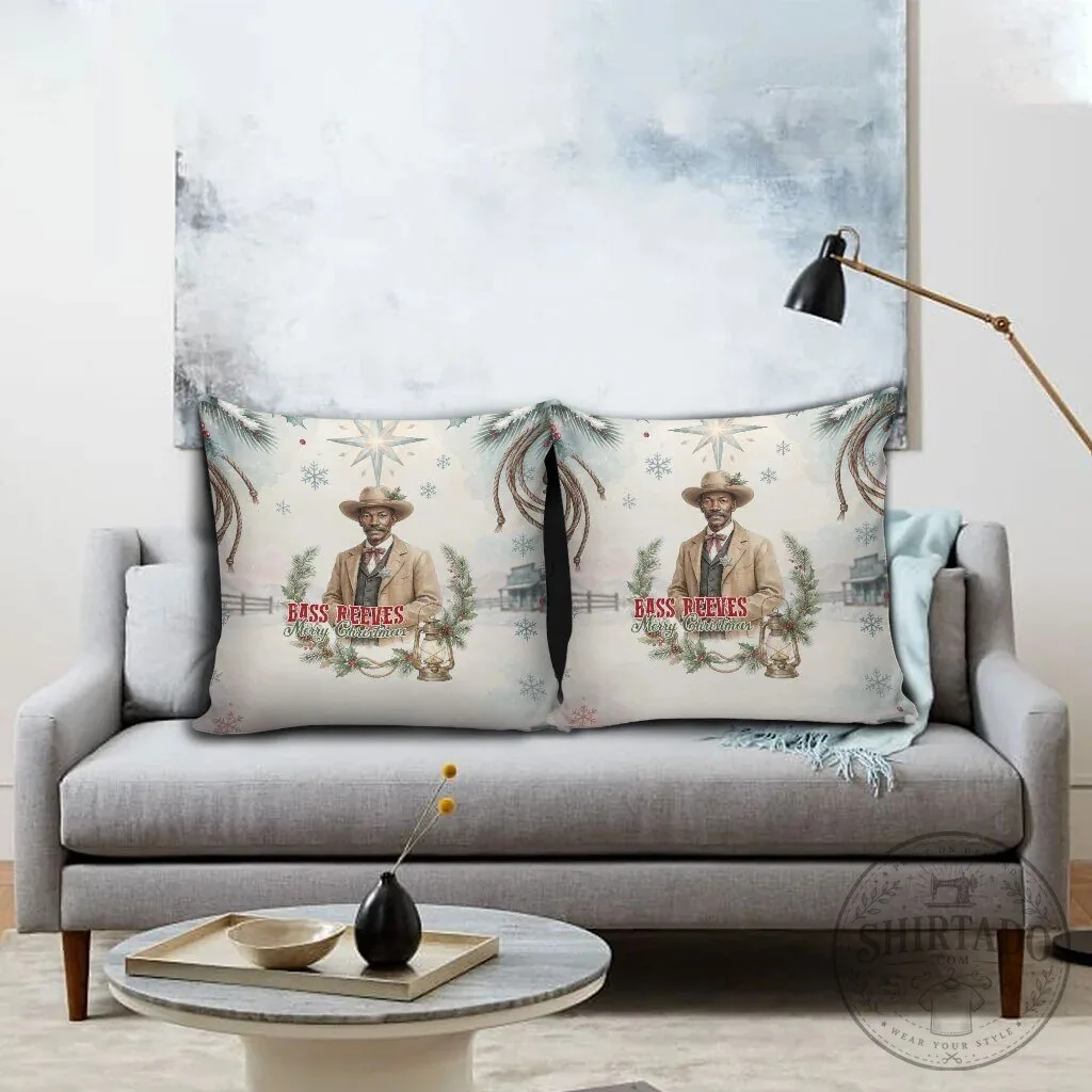 Bass Reeves Merry Christmas Old West Deputy Lawman Holiday Pillow 10 Bass Reeves Merry Christmas Old West Deputy Lawman Holiday Pillow