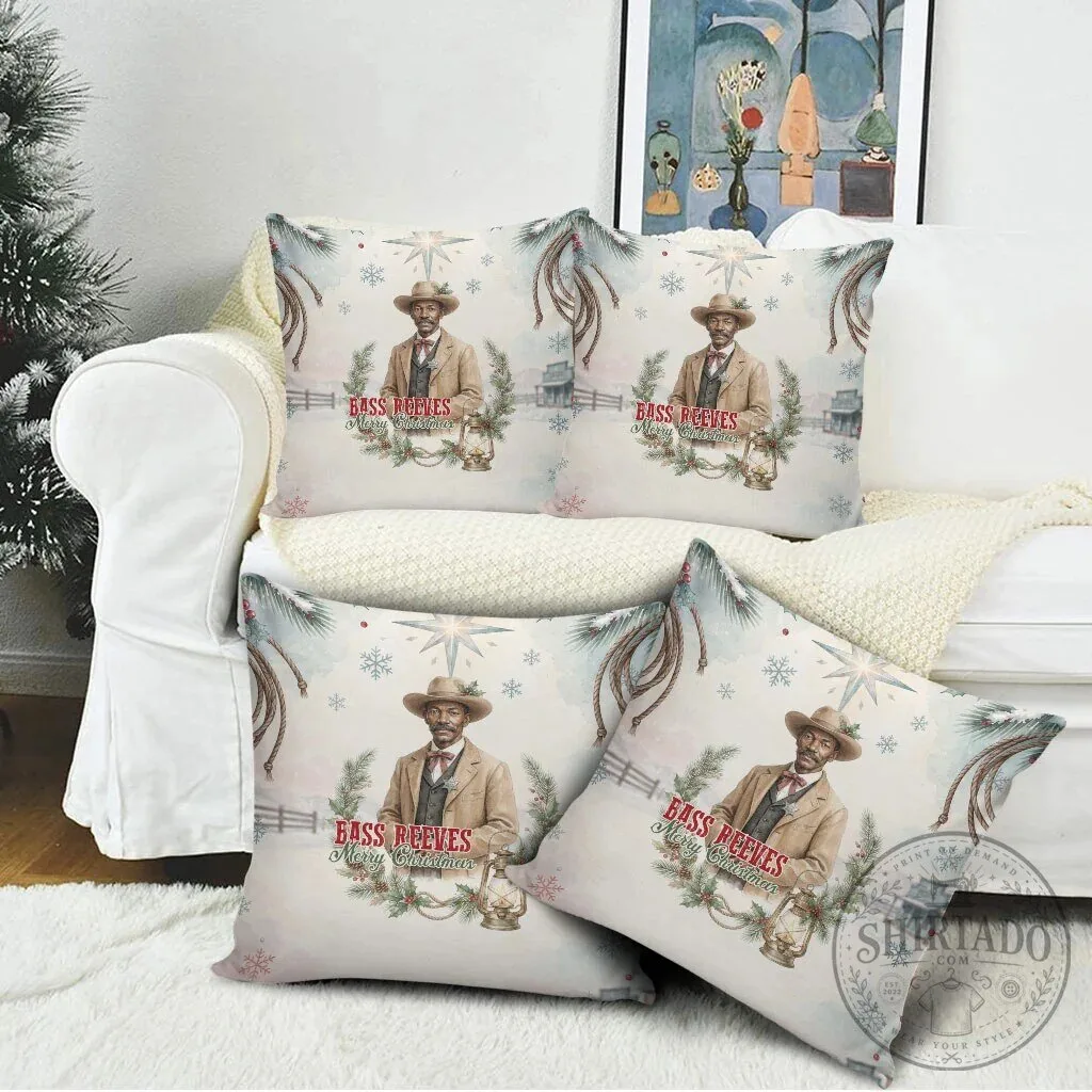Bass Reeves Merry Christmas Old West Deputy Lawman Holiday Pillow 12 Bass Reeves Merry Christmas Old West Deputy Lawman Holiday Pillow