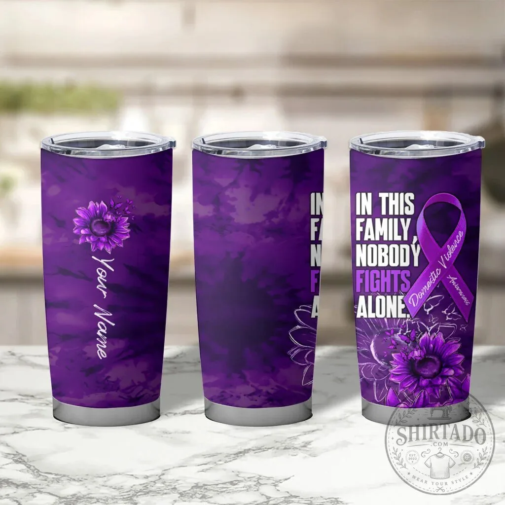 Domestic Violence Awareness Purple Ribbon Sunflower Personalized Tumbler 12 Domestic Violence Awareness Purple Ribbon Sunflower Personalized Tumbler