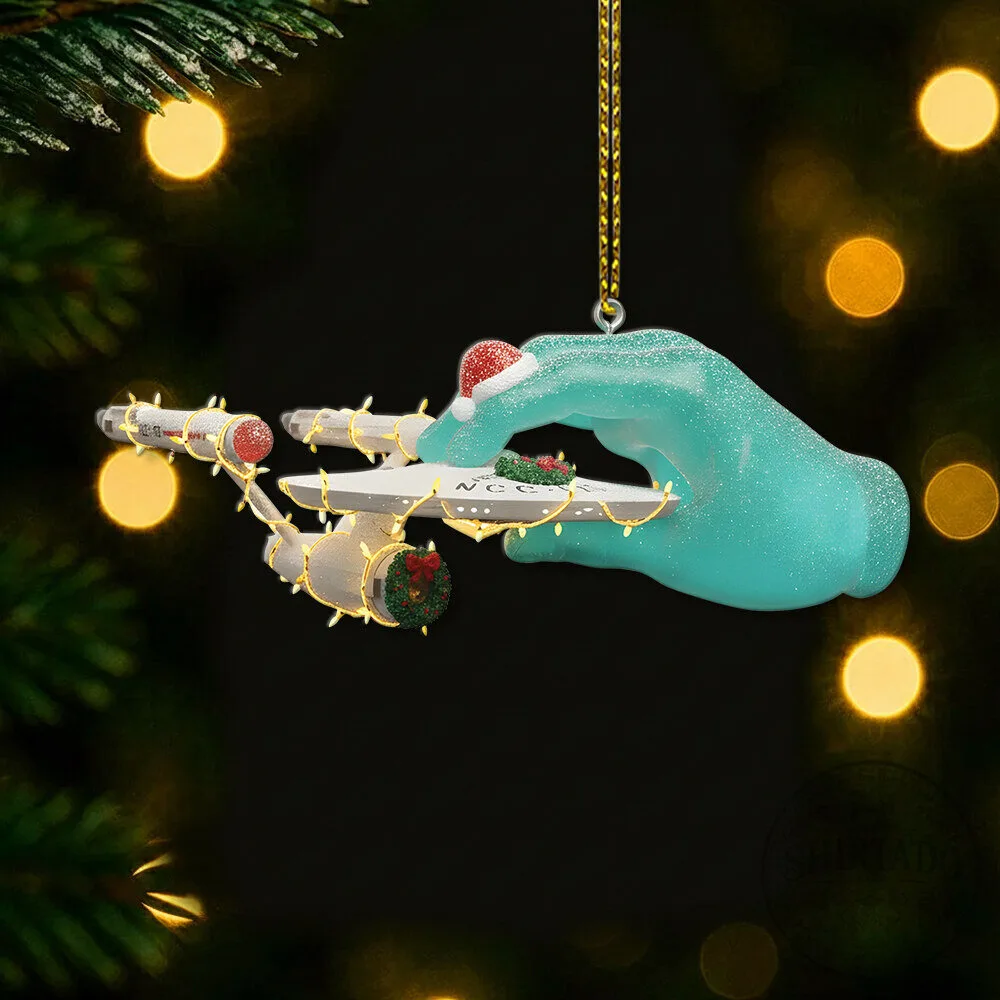 Star Trek U.S.S. Enterprise NCC-1701 Hand of Apollo Christmas Ornament