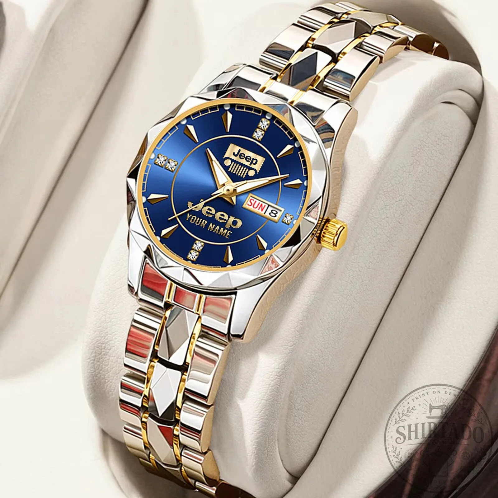 Jeep Custom Name Gold and Silver Luxury Quartz Watch for Women 16 Jeep Custom Name Gold and Silver Luxury Quartz Watch for Women