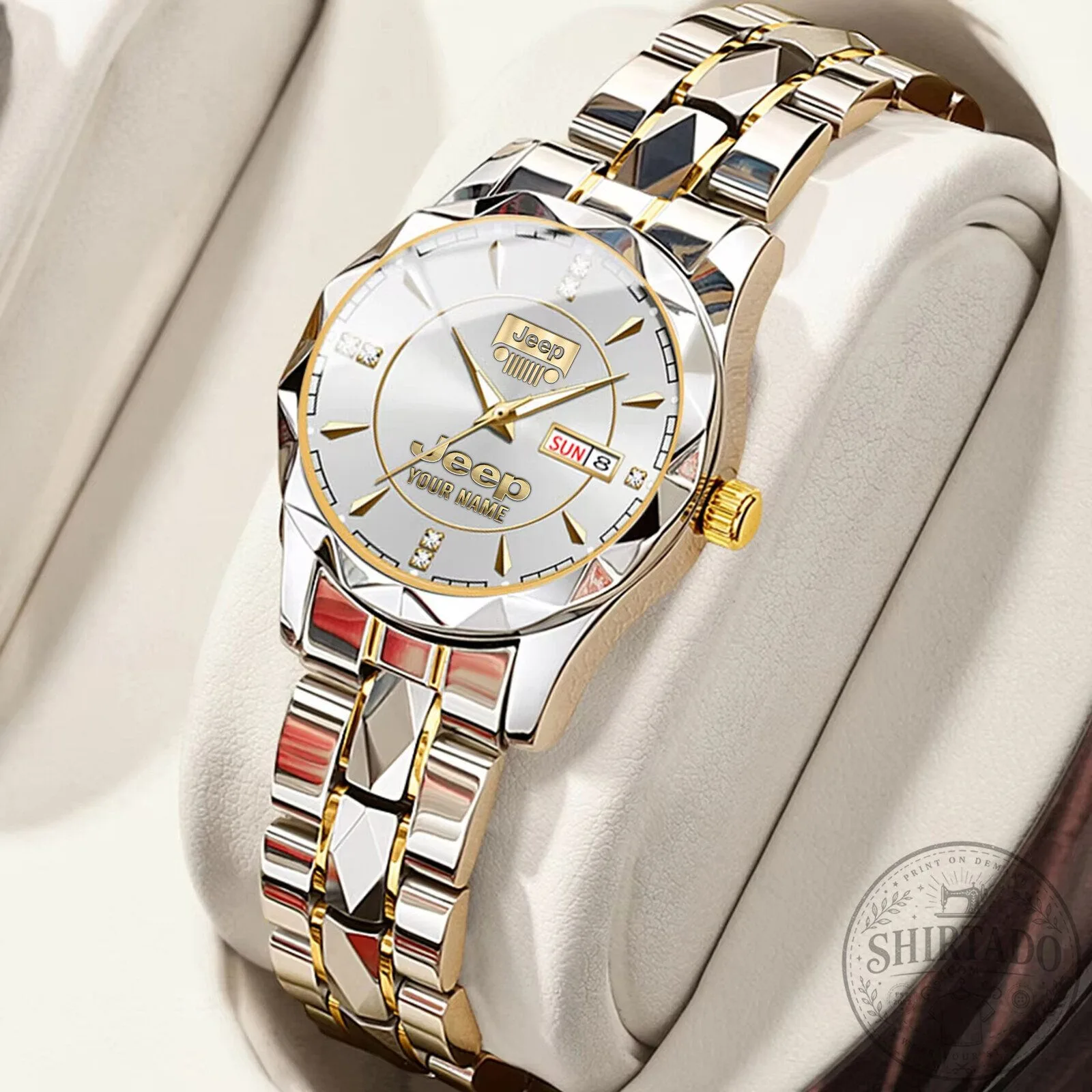 Jeep Custom Name Gold and Silver Luxury Quartz Watch for Women 17 Jeep Custom Name Gold and Silver Luxury Quartz Watch for Women