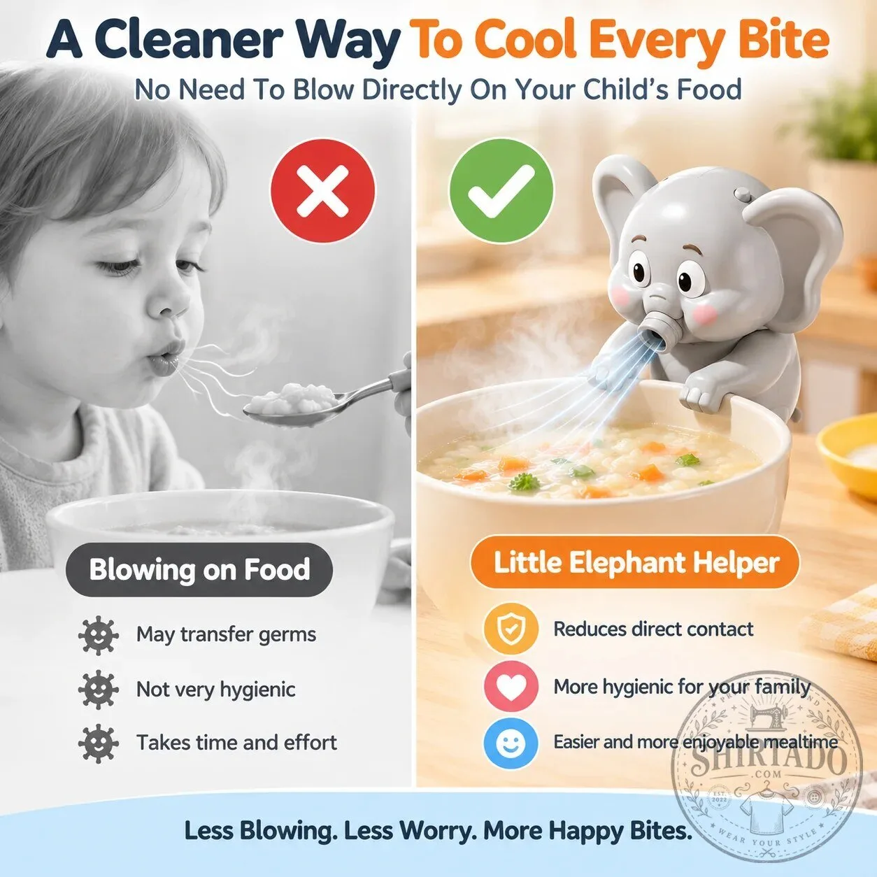 Elephant Hands-Free Food Cooling Fan for Hot Meals and Baby Food 13 Elephant Hands-Free Food Cooling Fan for Hot Meals and Baby Food