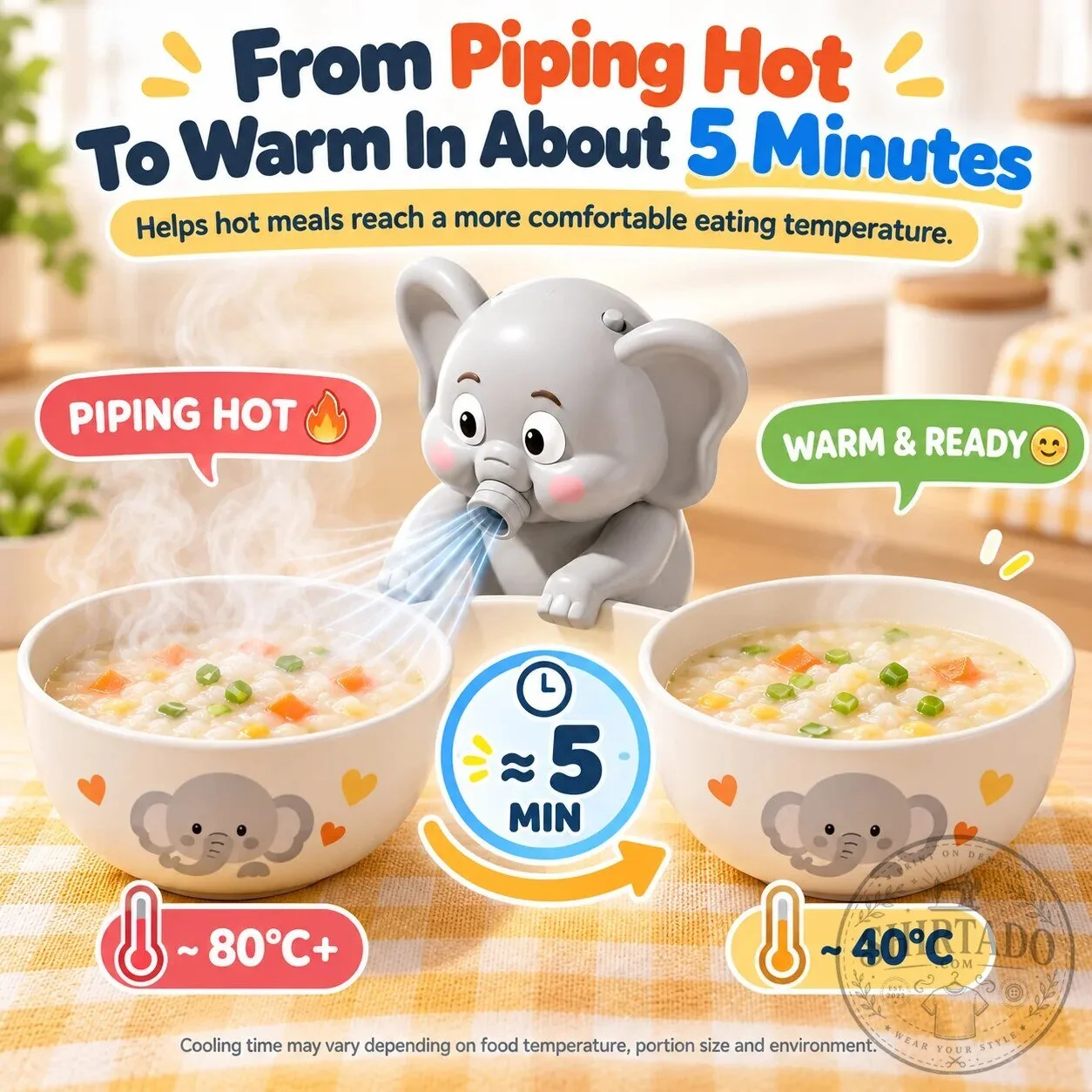 Elephant Hands-Free Food Cooling Fan for Hot Meals and Baby Food 15 Elephant Hands-Free Food Cooling Fan for Hot Meals and Baby Food