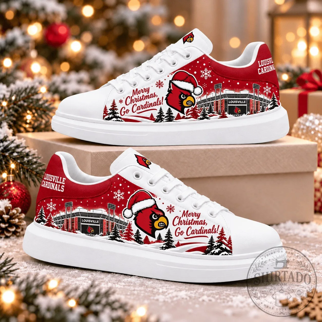 Louisville Cardinals Christmas Holiday Fan Shoes