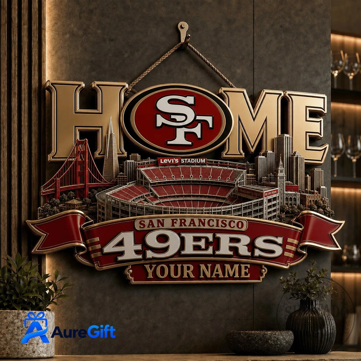 San Francisco 49ers Levi's Stadium Home Personalized Wall Art Plaque Sign