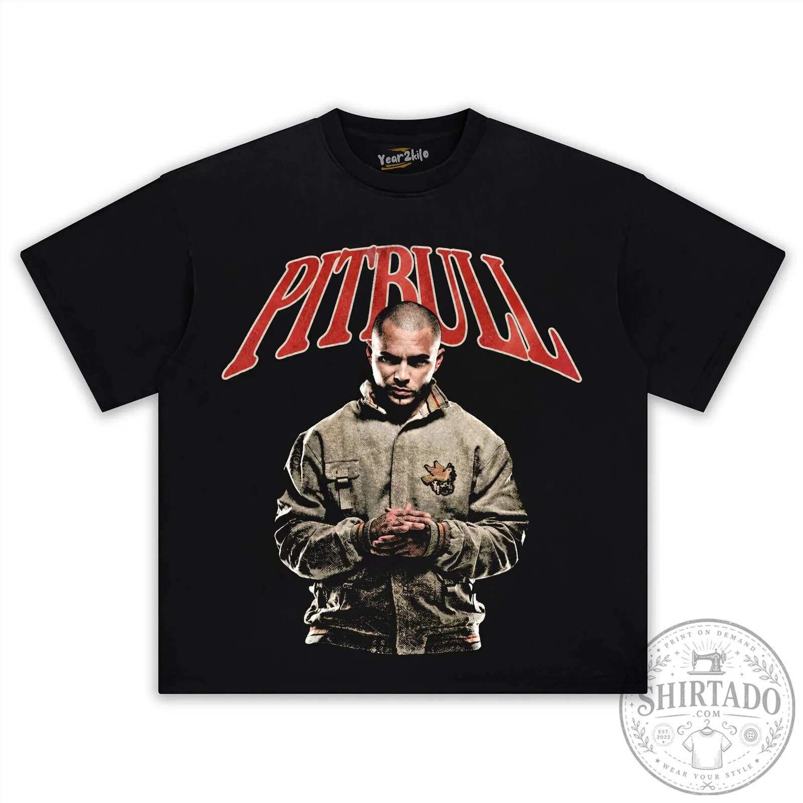 Pitbull Rapper Portrait Graphic Washed Black Short Sleeve T-Shirt 13 Pitbull Rapper Portrait Graphic Washed Black Short Sleeve T-Shirt