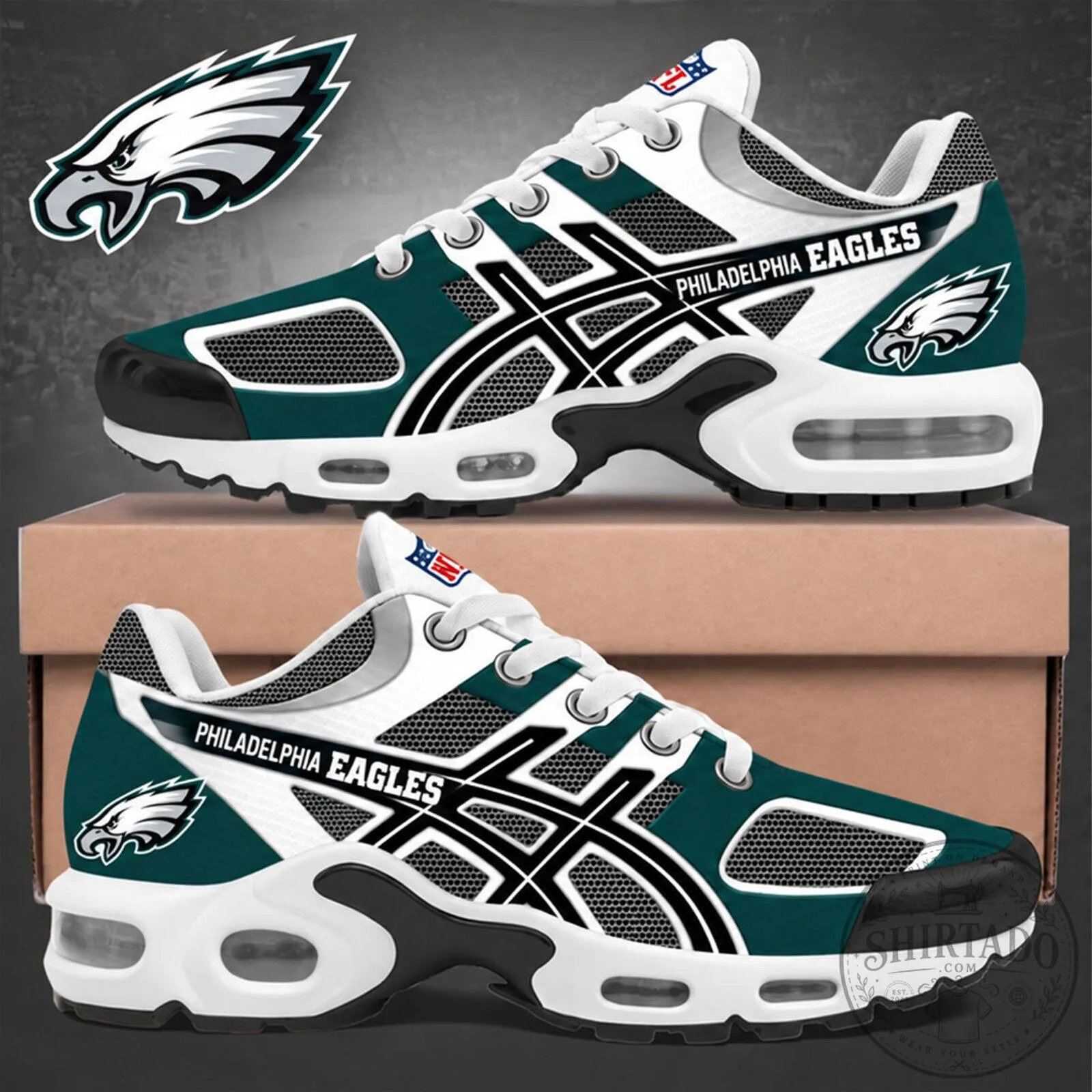 Philadelphia Eagles National Football League Team Logo Athletic Sneakers Shoes