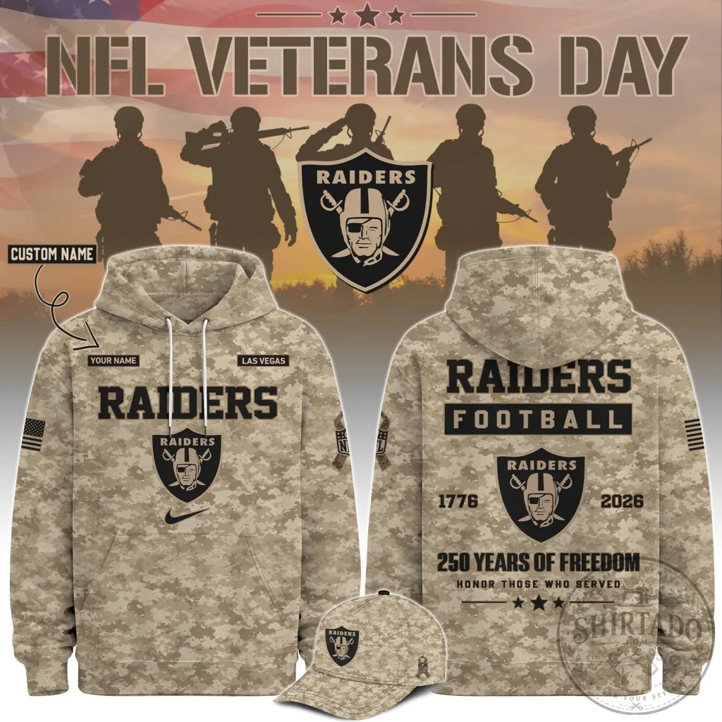 Camouflage Hoodie for Veterans Day - Las Vegas Raiders NFL Gear Camouflage Hoodie for Veterans Day - Las Vegas Raiders NFL Gear