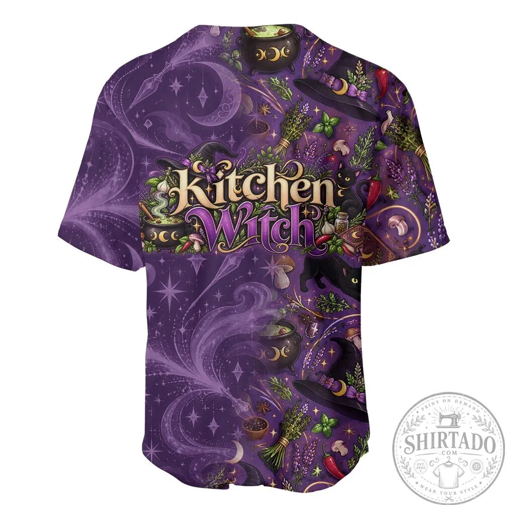 Kitchen Witch Mystical Magic Herb Cauldron Black Cat Baseball Jersey 8 Kitchen Witch Mystical Magic Herb Cauldron Black Cat Baseball Jersey