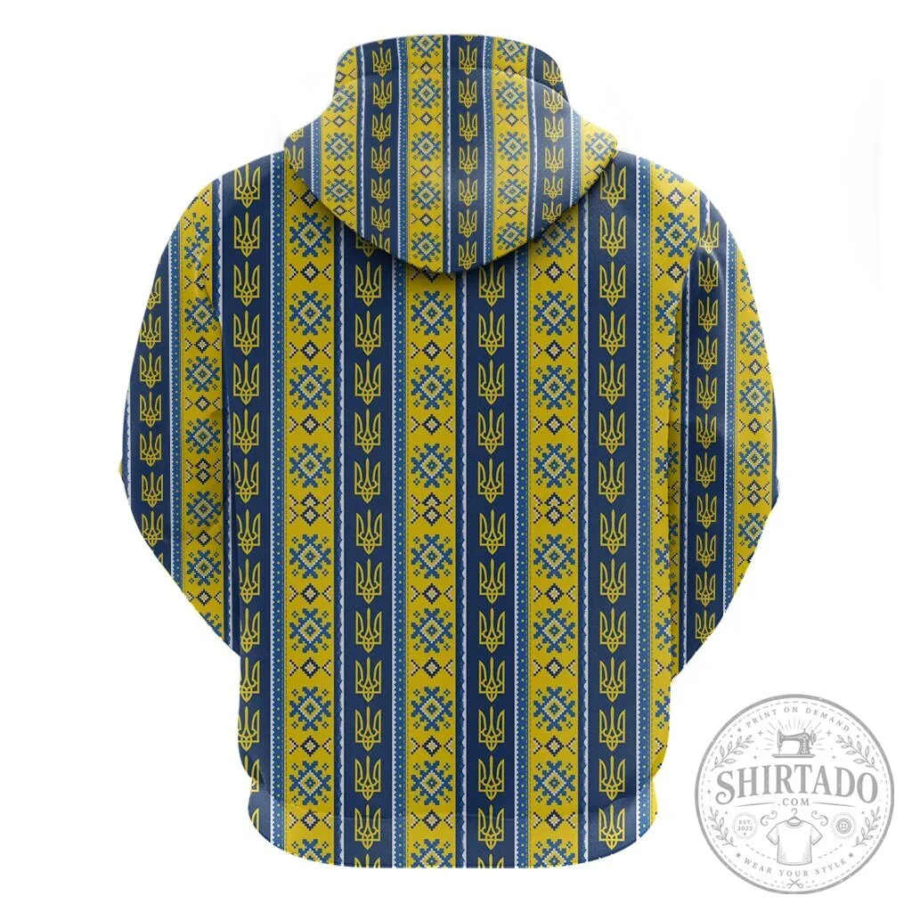 Ukrainian Trident Pattern Blue and Yellow National Symbols Hoodie 10 Ukrainian Trident Pattern Blue and Yellow National Symbols Hoodie