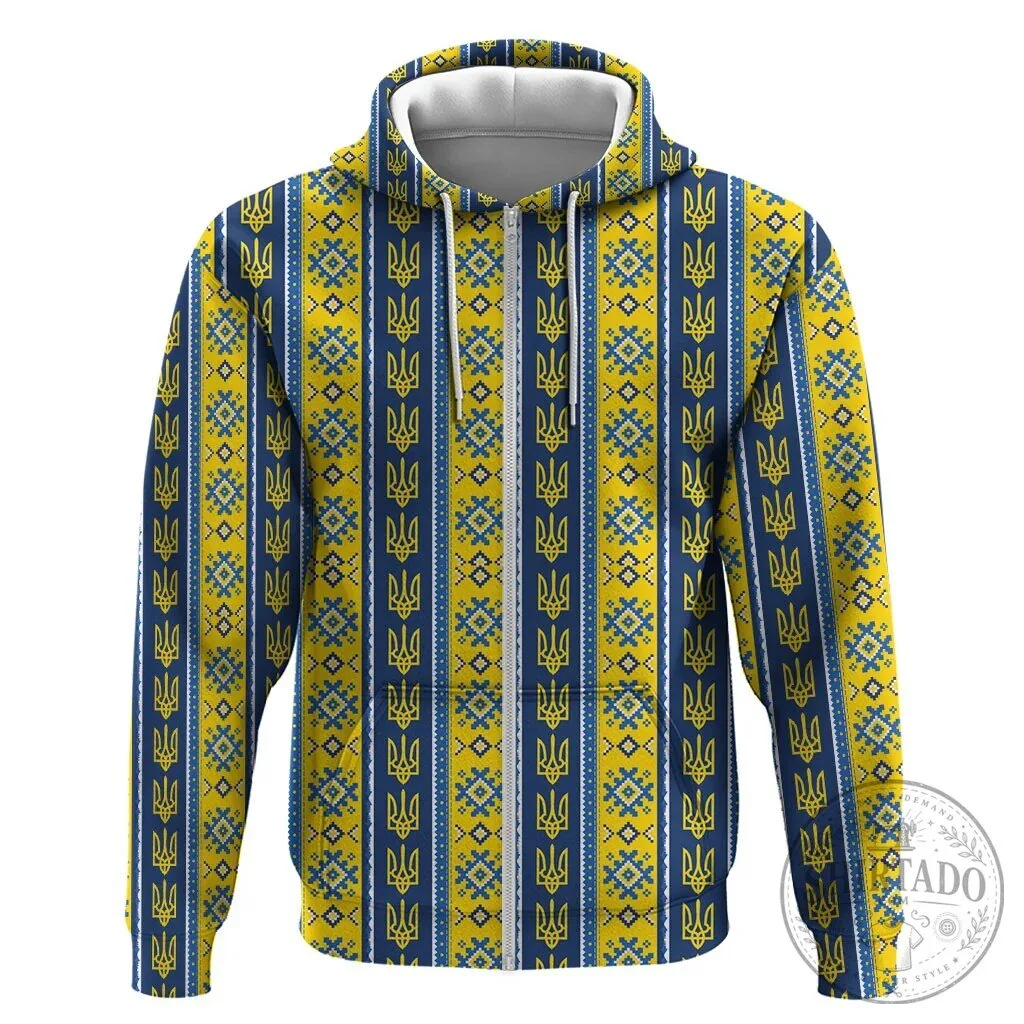 Ukrainian Trident Pattern Blue and Yellow National Symbols Hoodie 11 Ukrainian Trident Pattern Blue and Yellow National Symbols Hoodie